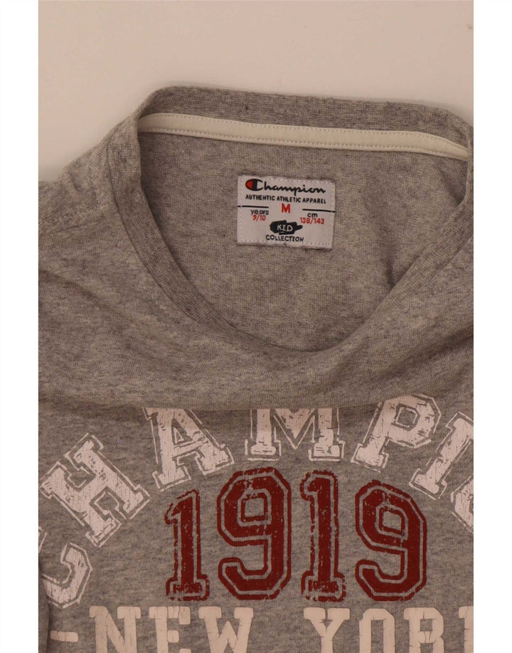 Champion Drenge Grafisk T-Shirt Top 9-10 år Medium Grå Flecked
