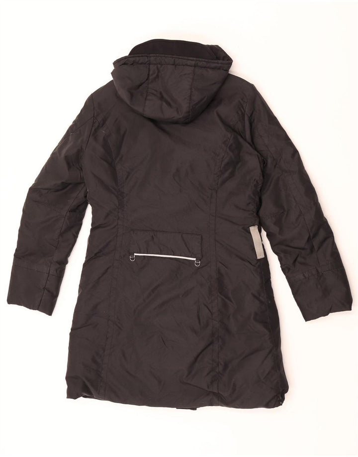 PEUTEREY Womens Hooded Parka Jacket EU 40 Medium Black