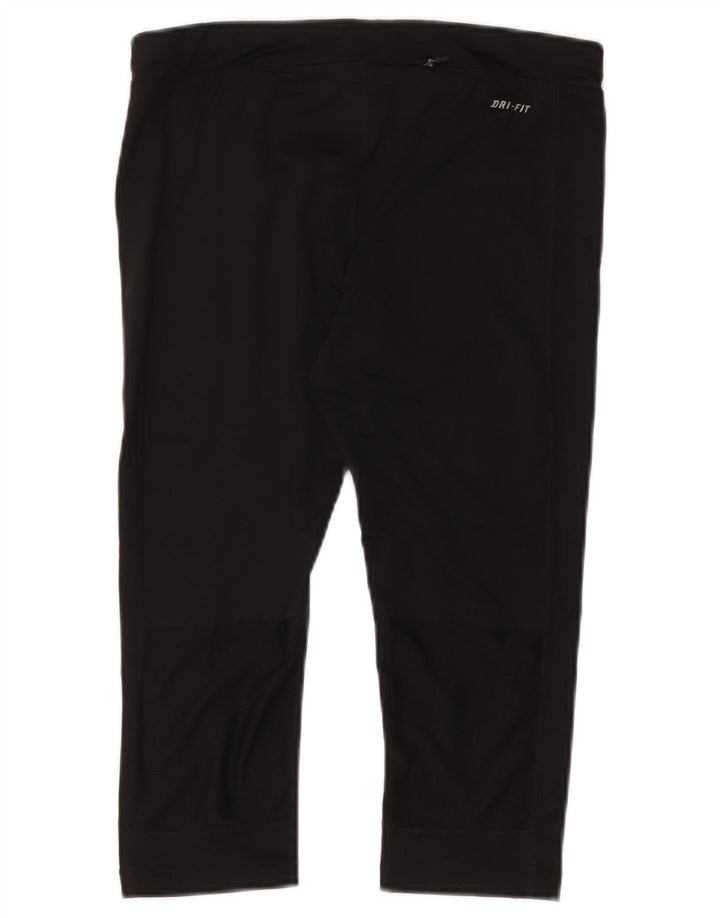 Damskie legginsy NIKE Dri Fit Capri UK 12, średni czarny poliester