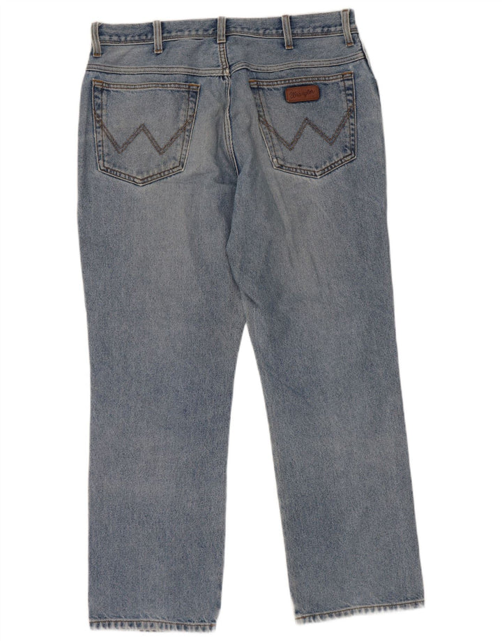 Wrangler Mens Regular Fit Straight Jeans W36 L30 Blue Cotton
