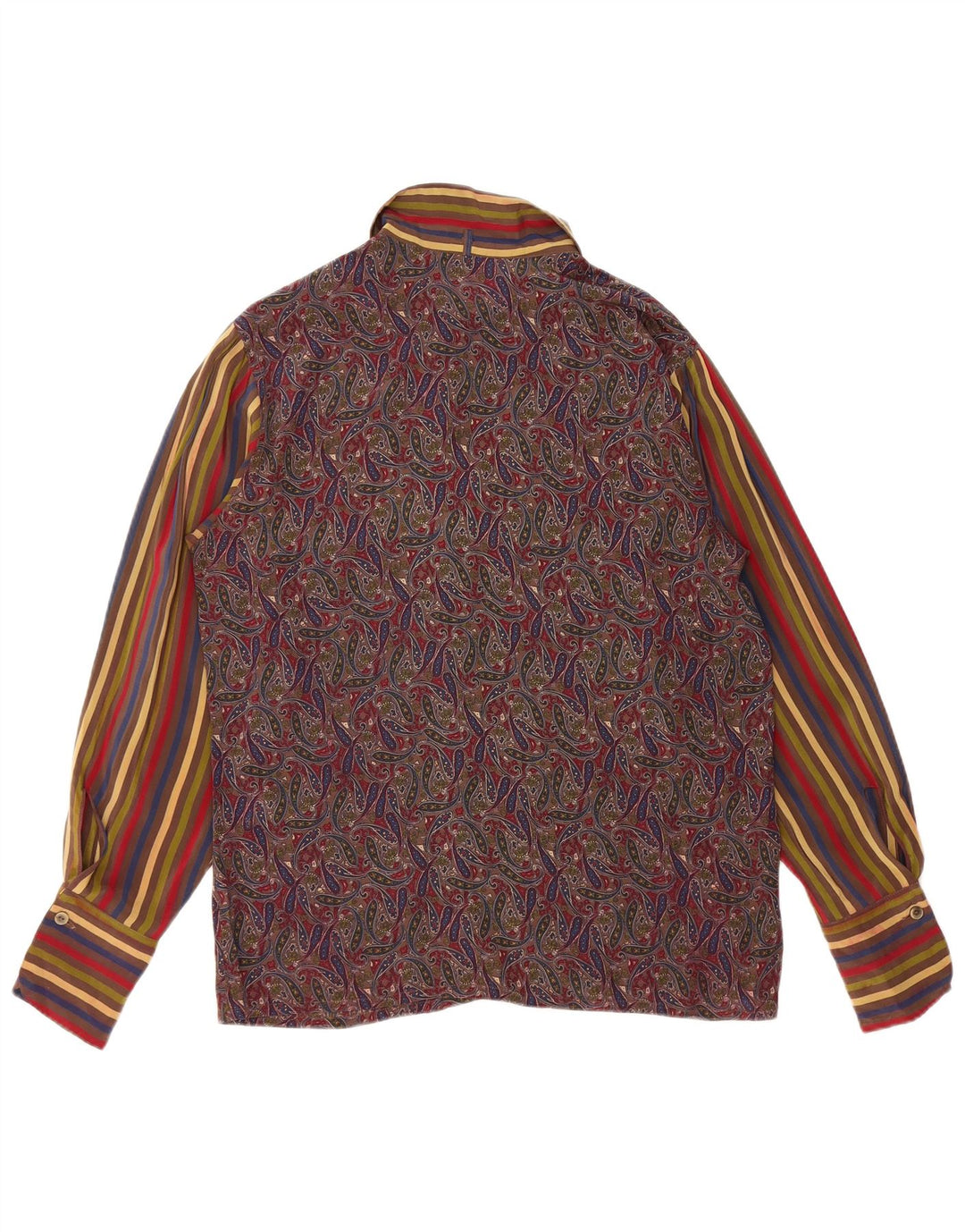 VINTAGE Womens Shirt Blouse UK 12 Medium Multicoloured Paisley Silk