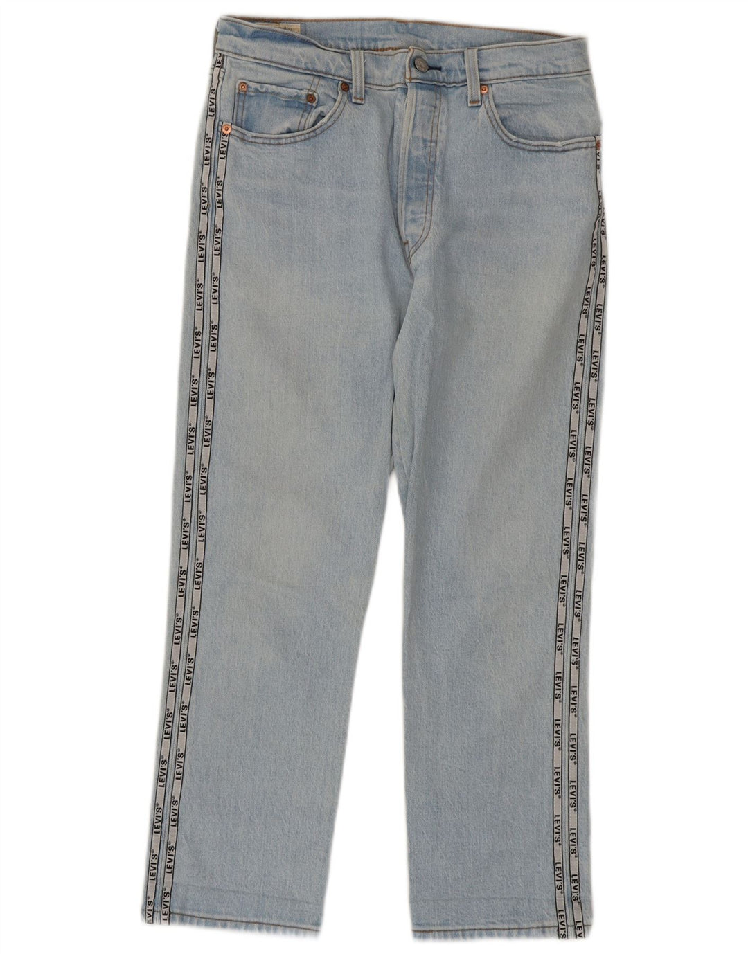 Levi's Womens 501 Graphic Straight Jeans W30 L26 Blue Colourblock