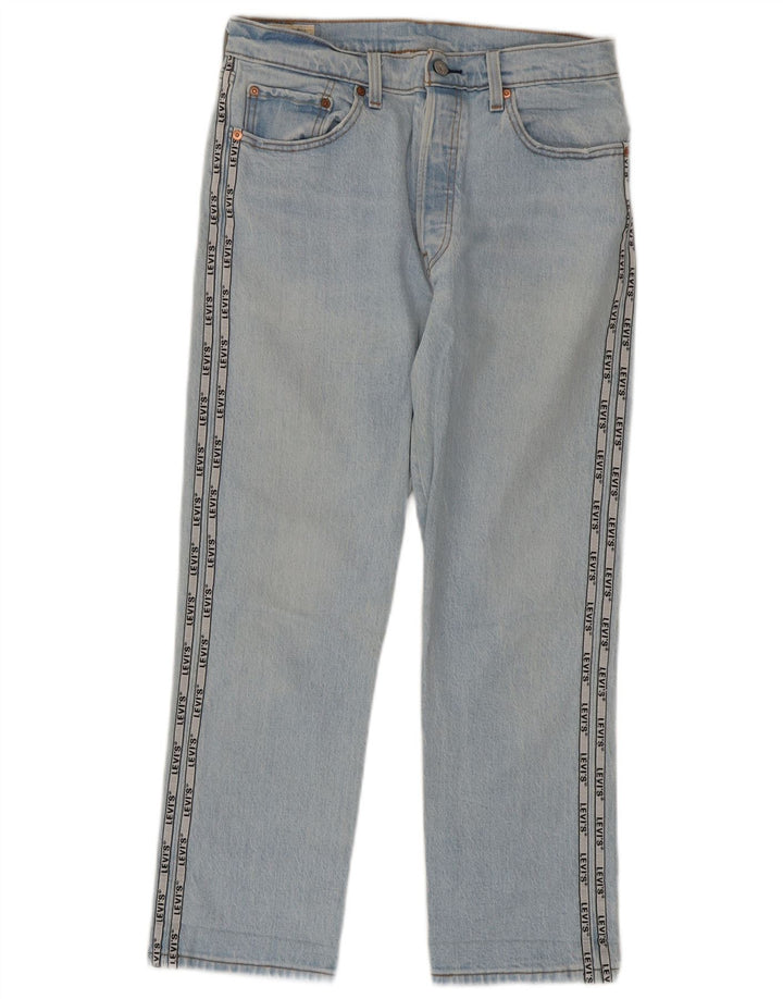 Levi's Womens 501 Graphic Straight Jeans W30 L26 Blue Colourblock