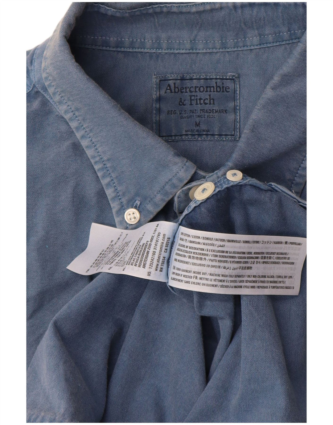 Abercrombie & Fitch Mens Shirt Medium Blue Cotton