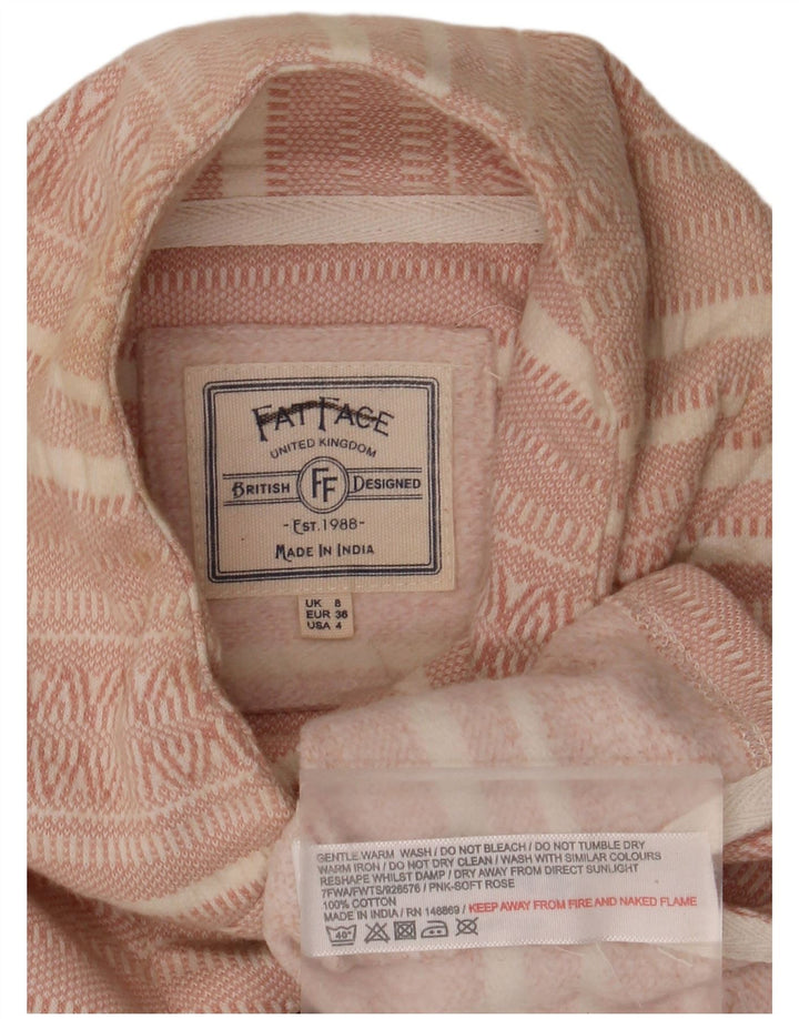 FAT FACE Womens Oversized Sweatshirt Jumper UK 8 Small Pink Striped