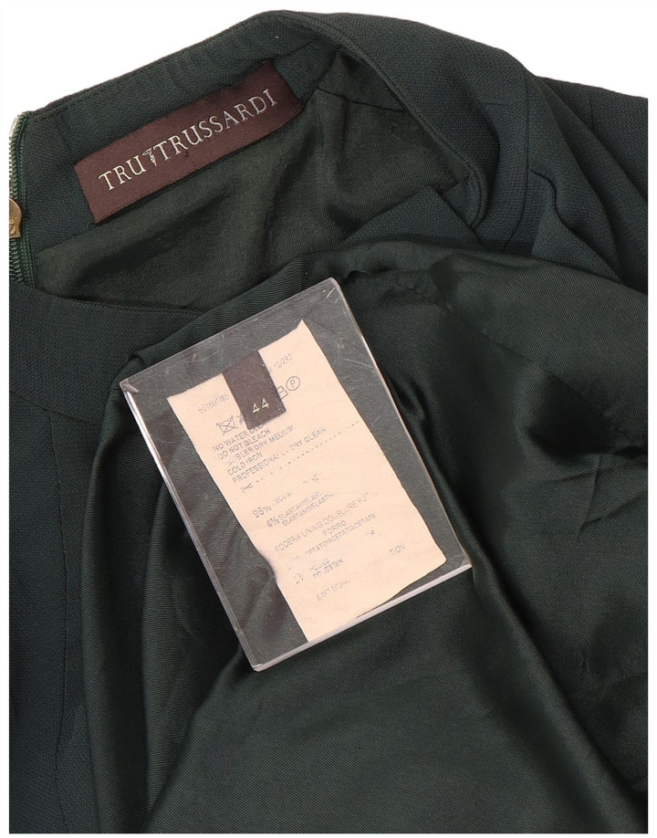 Trussardi Damen Etuikleid IT 44 Mittelgrüne Viskose