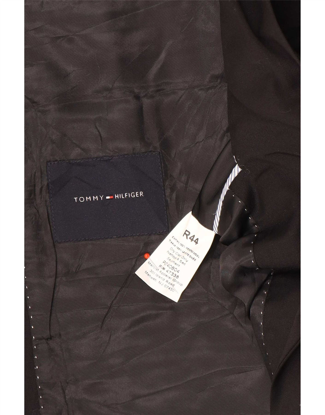 Jaqueta blazer masculina Tommy Hilfiger com 2 botões Reino Unido 44 2XL lã preta