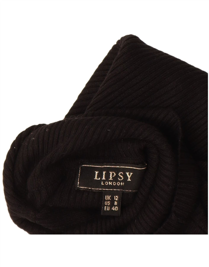 Lipsy Womens Roll Neck Jumper Sweater UK 12 Medium Black Viscose