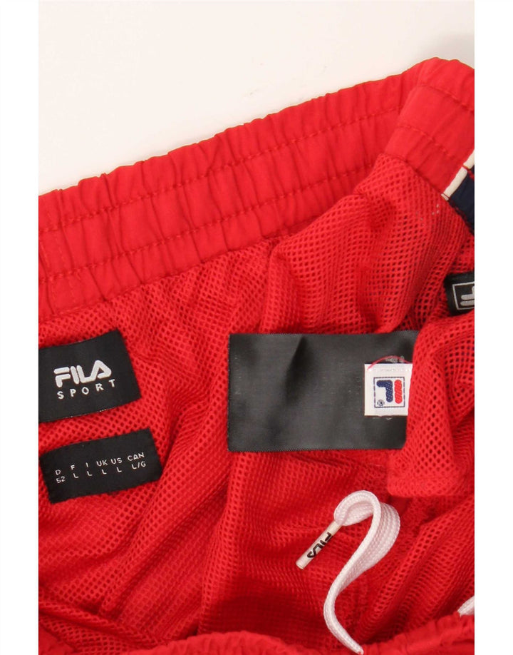 Fila Mens Graphic Sport Shorts Large Red Colourblock Polyamide