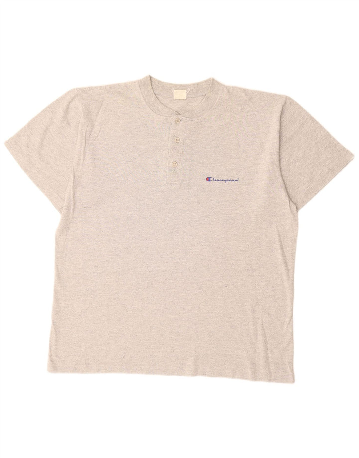 T-shirt da uomo CHAMPION Top grande in cotone chiazzato grigio