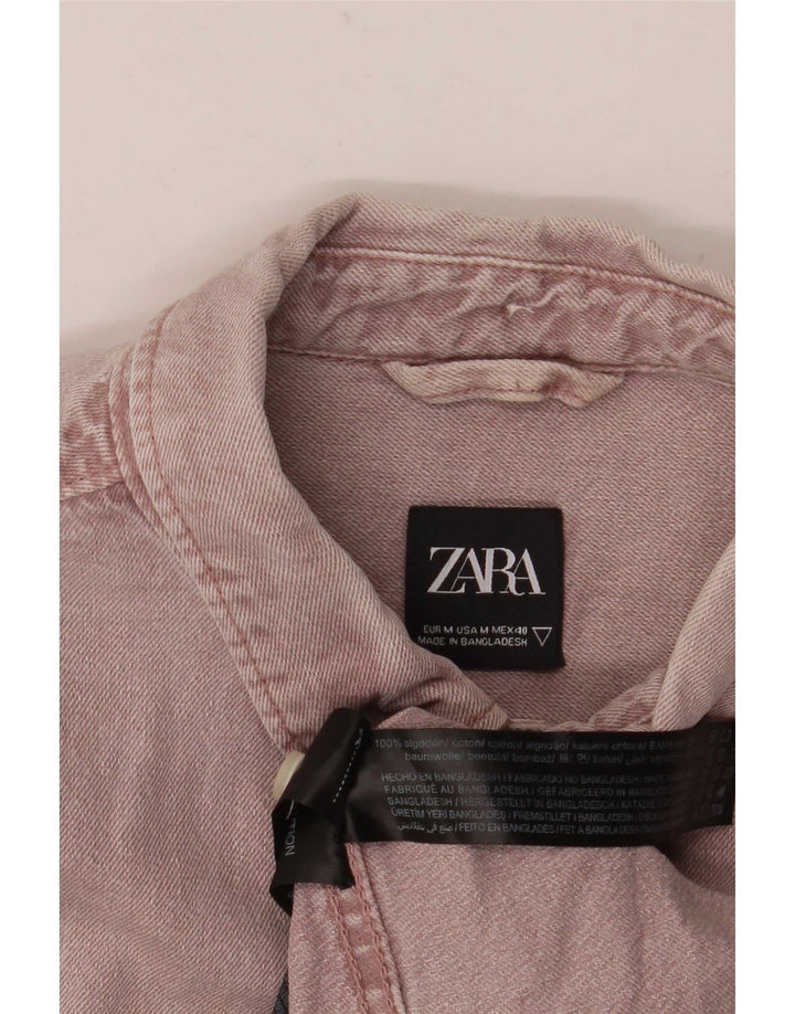 Zara Hombre Camisa Vaquera Algodón Morado Medio