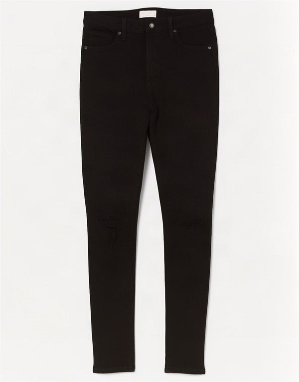 Topshop Womens Jamie Distressed Skinny Jeans W30 L28 Black Cotton