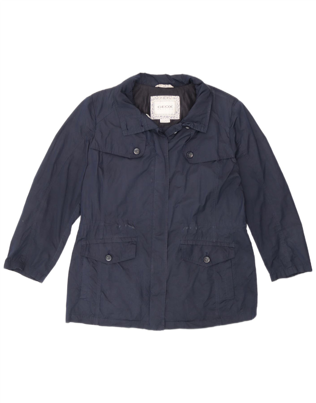 Geox Respira Womens Utility Jacket UK 14 Large Navy Blue Polyester