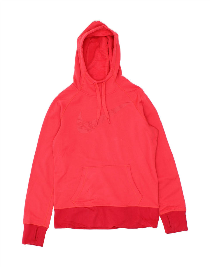 NIKE Womens Therma-Fit Hoodie Jumper UK 14 Medium Red Polyester Vintage Nike and Second-Hand Nike from Messina Hembry 