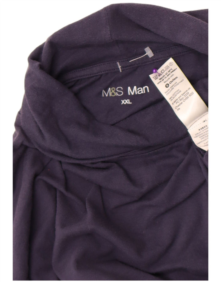 Marks & Spencer herre top langærmet 2XL marineblå bomuld