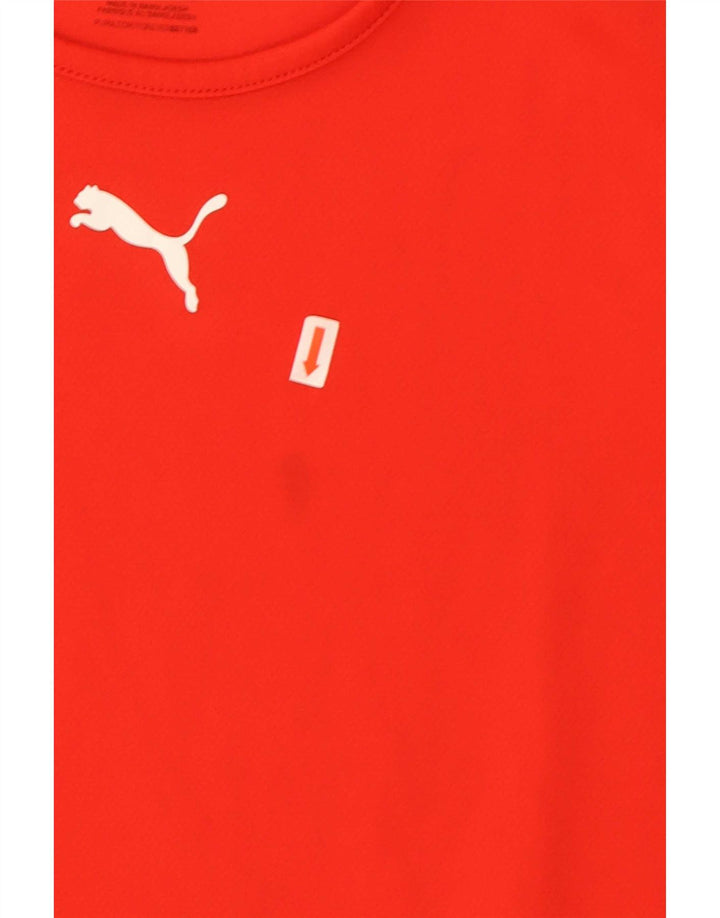 Puma Boys T-Shirt Top 11-12 Years Red Colourblock Polyester