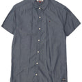 Tommy Hilfiger Mens Short Sleeve Shirt Small Blue Spotted Cotton
