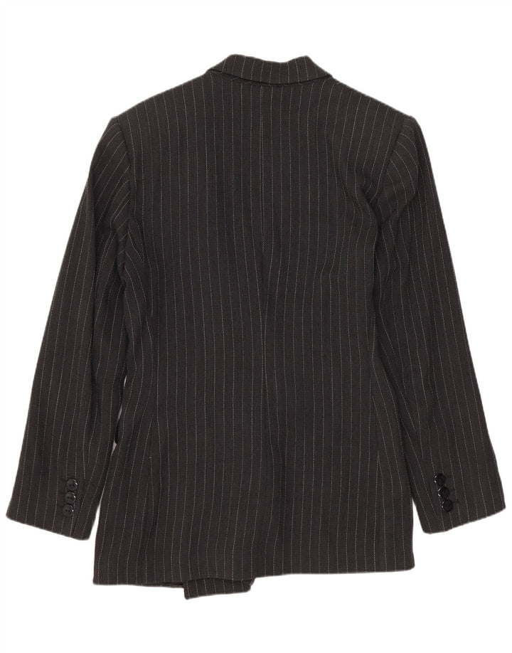 Andrea's Womens Double Breasted Blazer Jacket IT 44 Medium Black Pinstripe