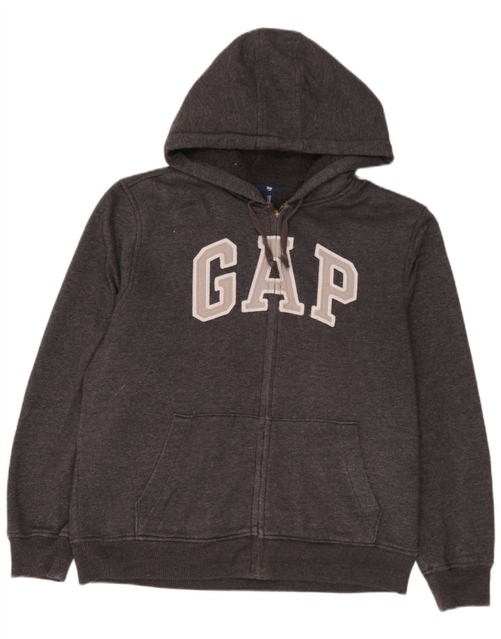 Gap Sweat à Capuche Graphique Zippé Homme Gris Moyen Coton
