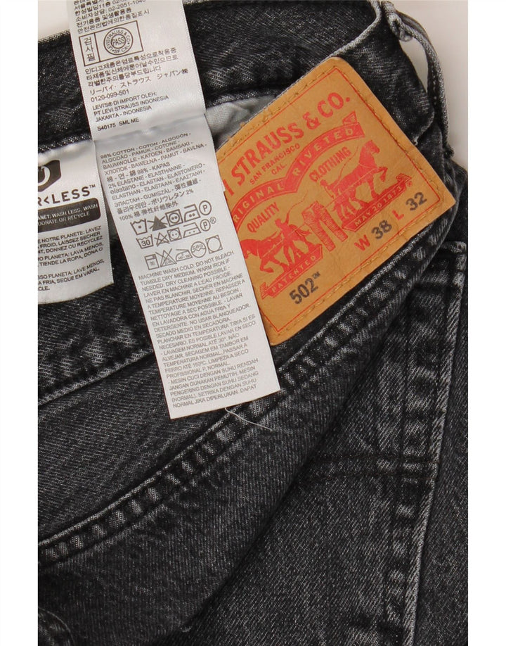LEVI'S Mens 502 Tapered Jeans W38 L32  Grey Cotton