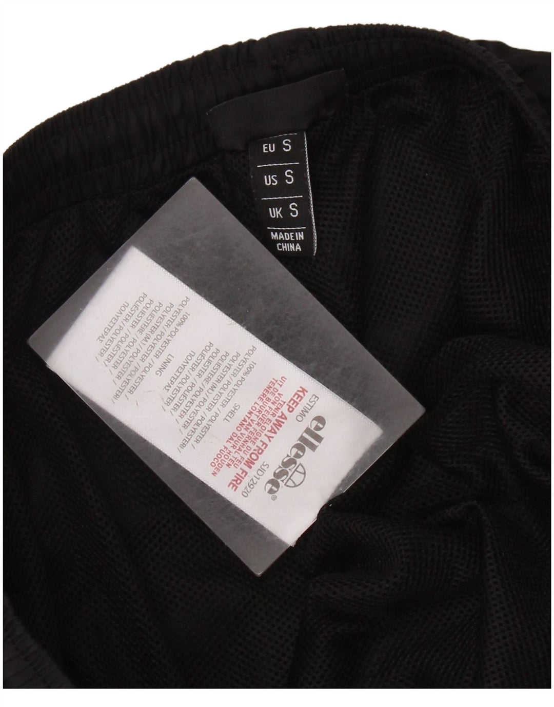 ELLESSE Mens Graphic Tracksuit Trousers Joggers Small  Black Polyester