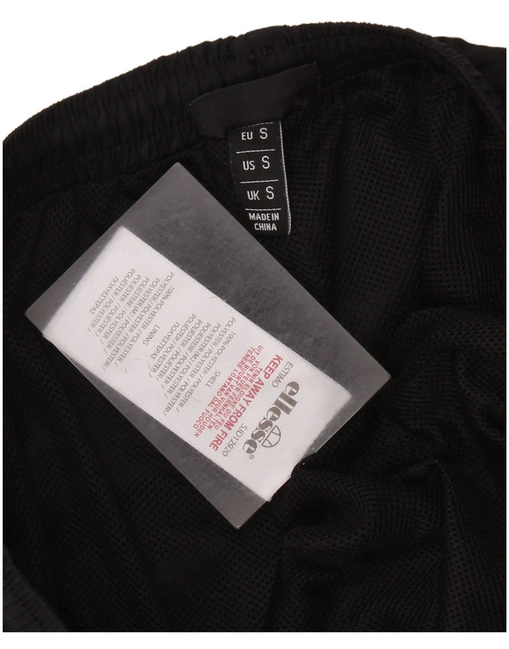 ELLESSE Mens Graphic Tracksuit Trousers Joggers Small  Black Polyester