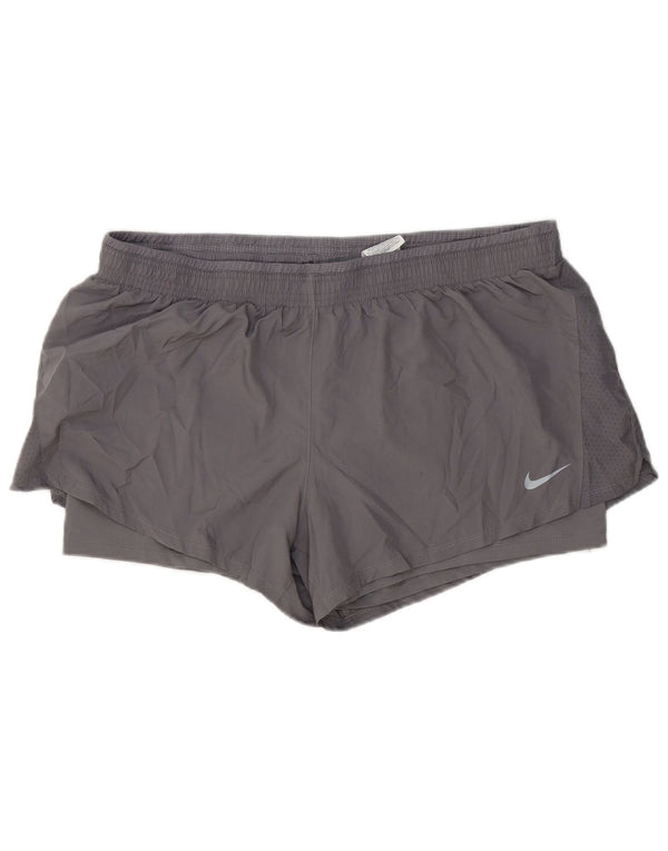 Pantaloncini sportivi Nike da donna Dri Fit UK 20 2XL poliestere grigio