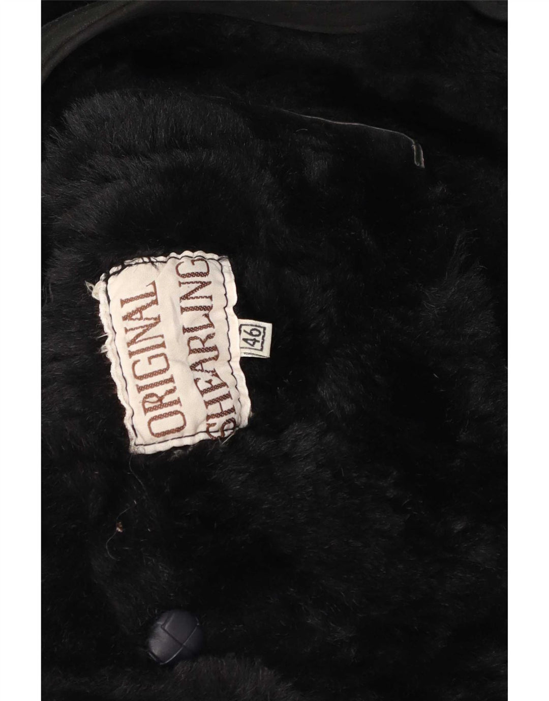 Vintage Womens Oversized Shearling Coat IT 46 Large Black Shearling