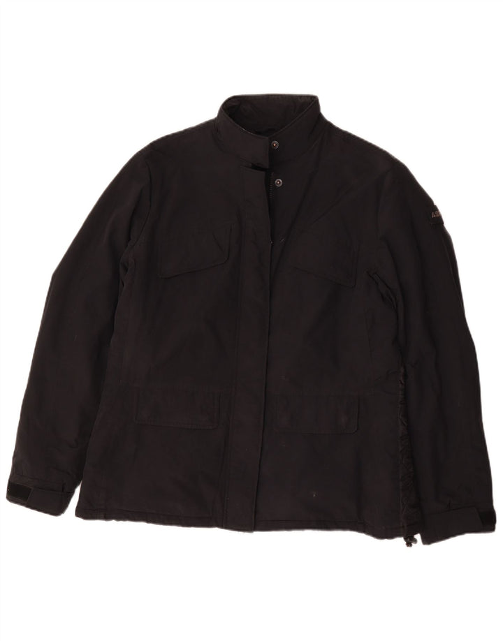 Aspesi Womens Windbreaker Jacket UK 18 XL Black Polyamide