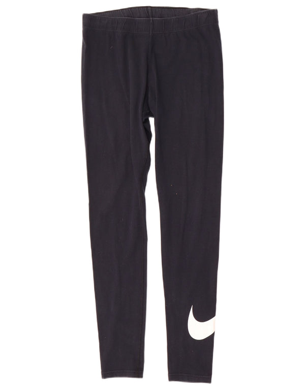 Nike Womens Graphic Leggings UK 14 Mittelschwarze Baumwolle