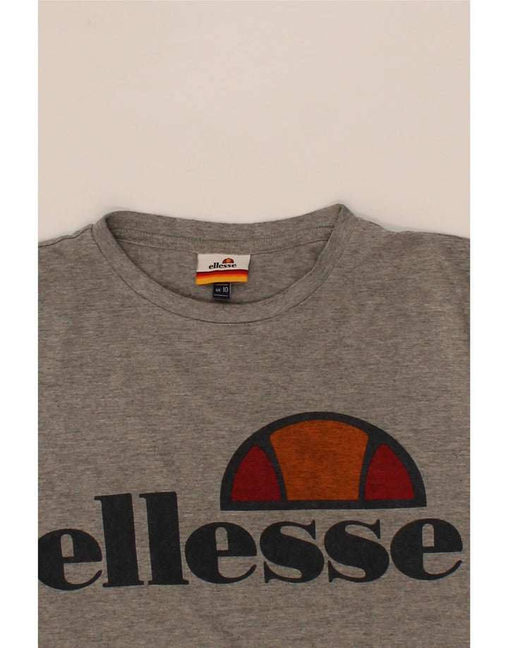 ELLESSE Womens Oversized Graphic T-Shirt Top UK 10 Small Grey Vintage Ellesse and Second-Hand Ellesse from Messina Hembry 