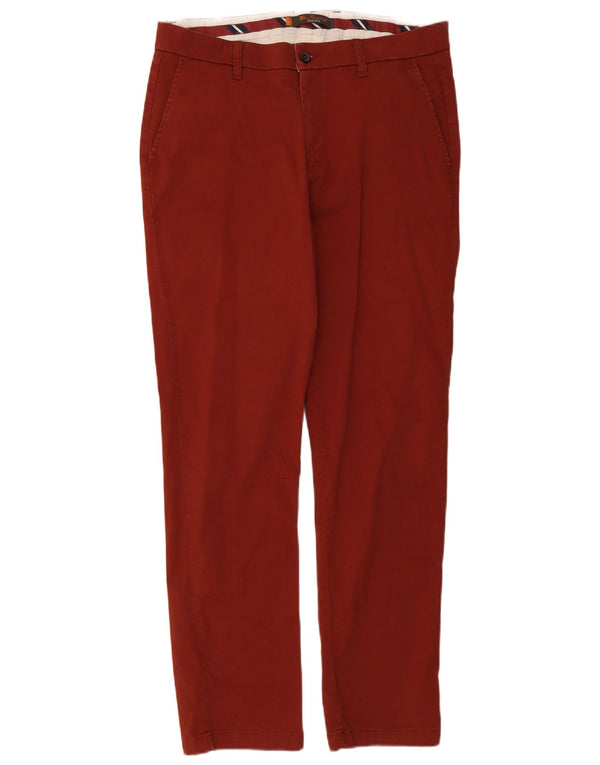 Ben Sherman Slim Chino-Hose für Herren, W34, L32, Burgunderrot, Baumwolle