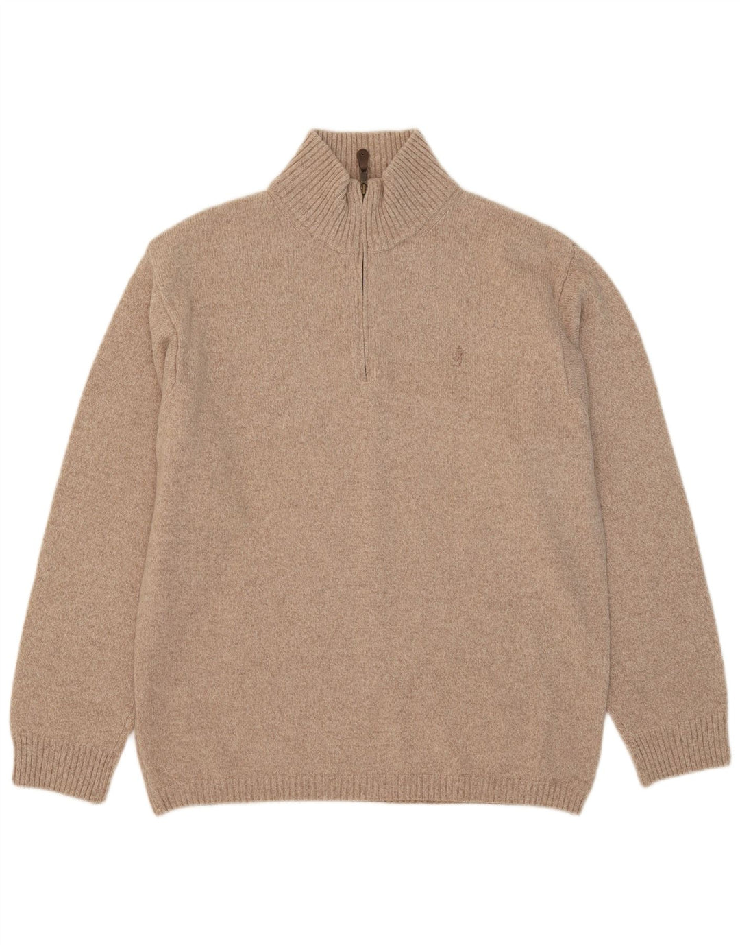 Marlboro Classics Herren-Pullover mit Reißverschluss, 2XL, beige Wolle