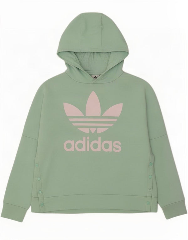 Felpa con cappuccio grafica per ragazze Adidas 11-12 anni verde