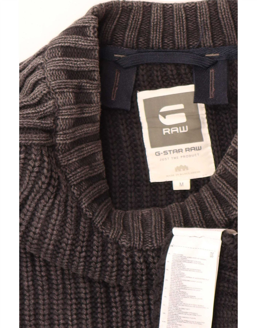 G-Star Mens Boat Neck Jumper Sweater Medium Grey Cotton