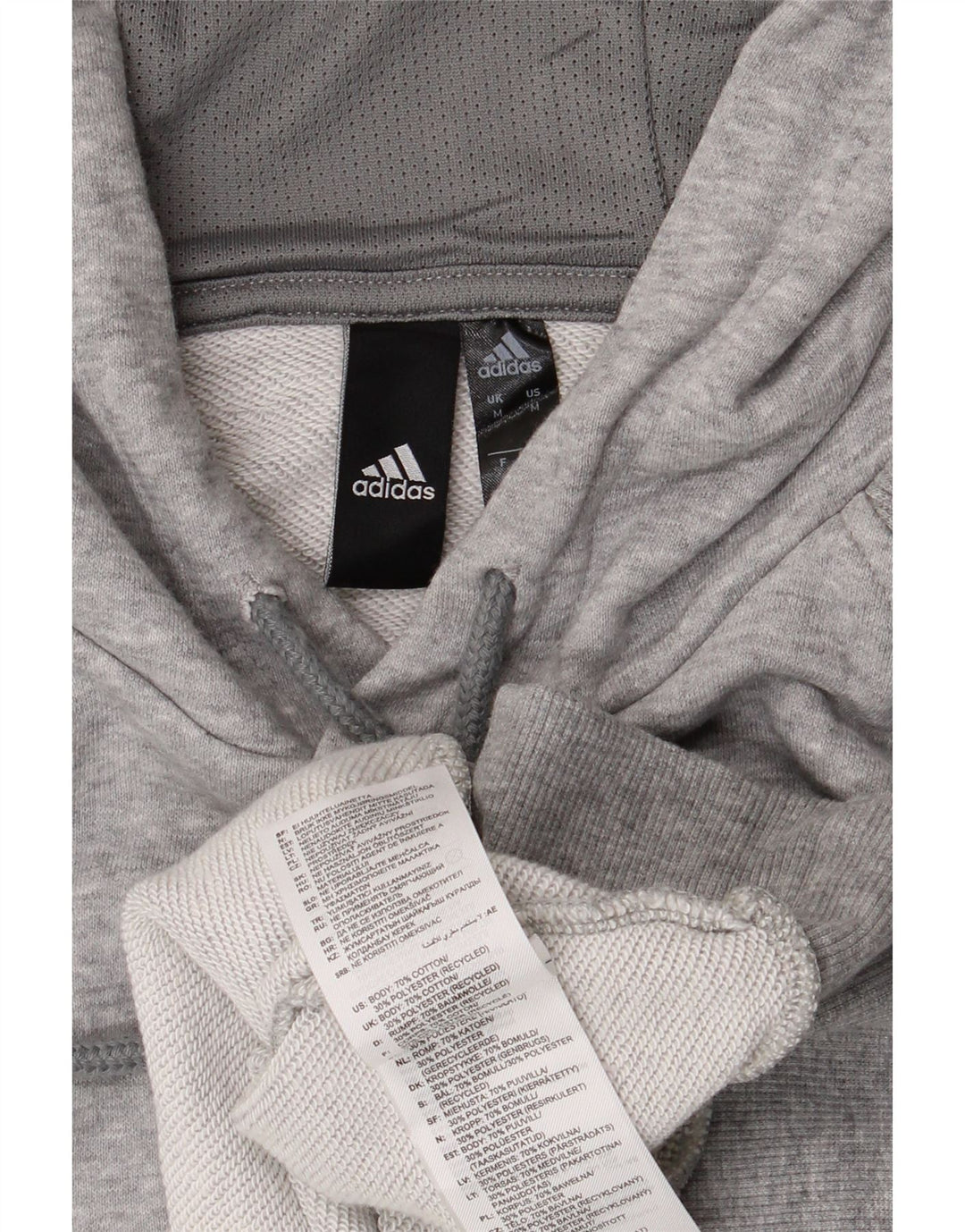 Adidas Pull à capuche en coton moucheté gris moyen pour homme