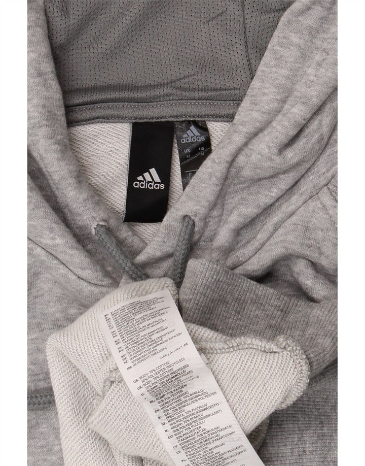 Adidas Pull à capuche en coton moucheté gris moyen pour homme