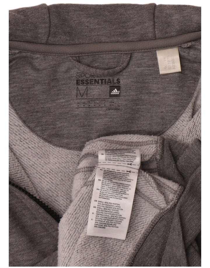 Adidas Mens Climalite Zip Hoodie Sweater Medium Grey Polyester
