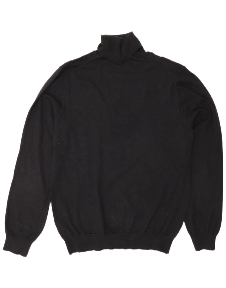 French Connection Womens Roll Neck Jumper Sweater UK 14 Medium Black Cotton