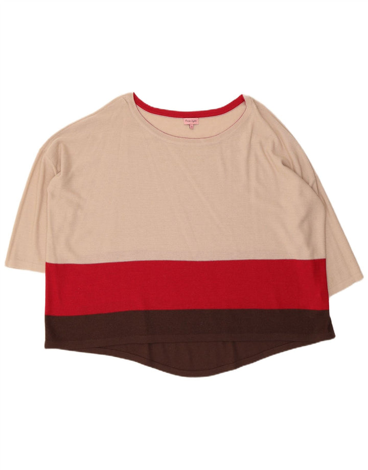 PHASE EIGHT Womens Oversized Boat Neck Jumper Sweater UK 12 Medium Beige