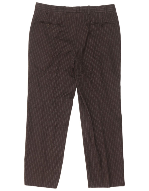 Pantaloni da abito dritti da uomo Cerruti 1881 W37 L30 Gessato marrone