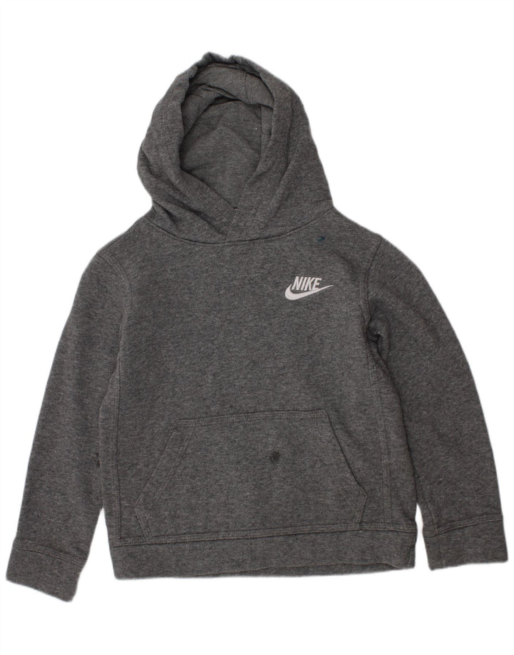 NIKE Boys Hoodie Jumper 4-5 Years Small  Grey Cotton