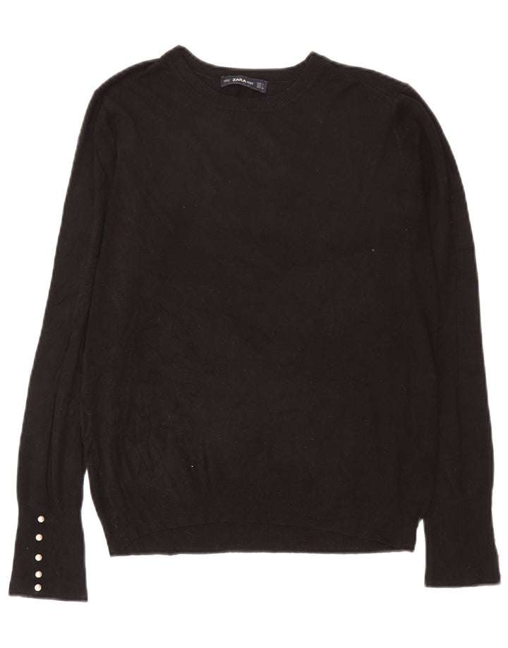Zara Dame Jumper Sweater UK 14 Stor Sort