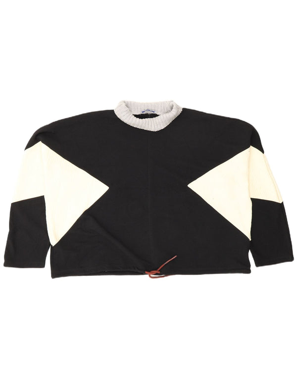 Zara Womens Oversized Blouse Top UK 10 Small Black Colourblock Cotton