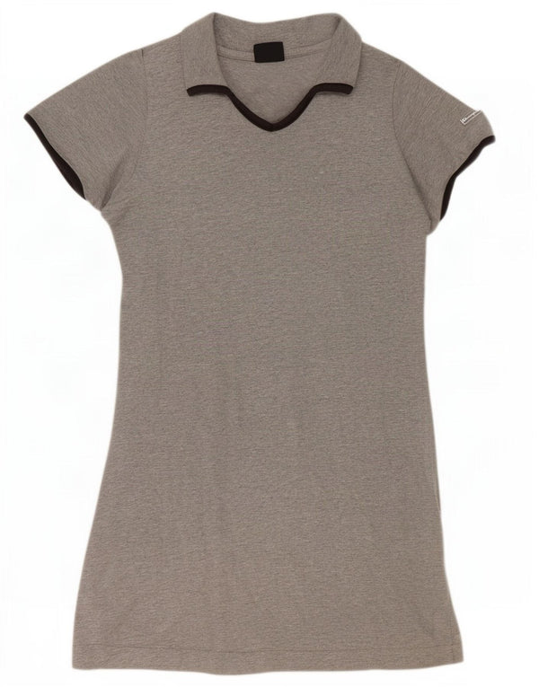 Vestido polo feminino Champion UK 12 algodão cinza médio