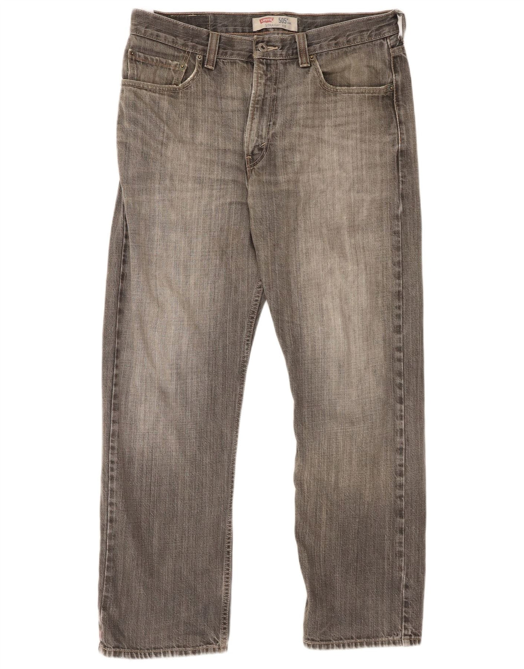 LEVI'S Mens 505 Straight Jeans W33 L30 Grey Cotton