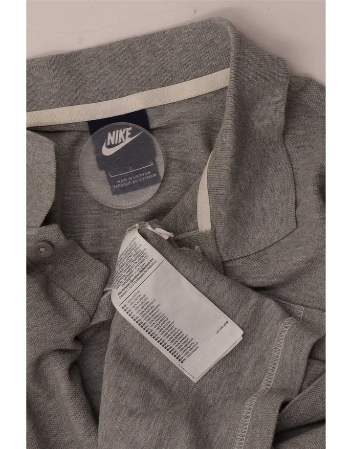 Nike Mens Polo Shirt Large Grey Flecked Cotton