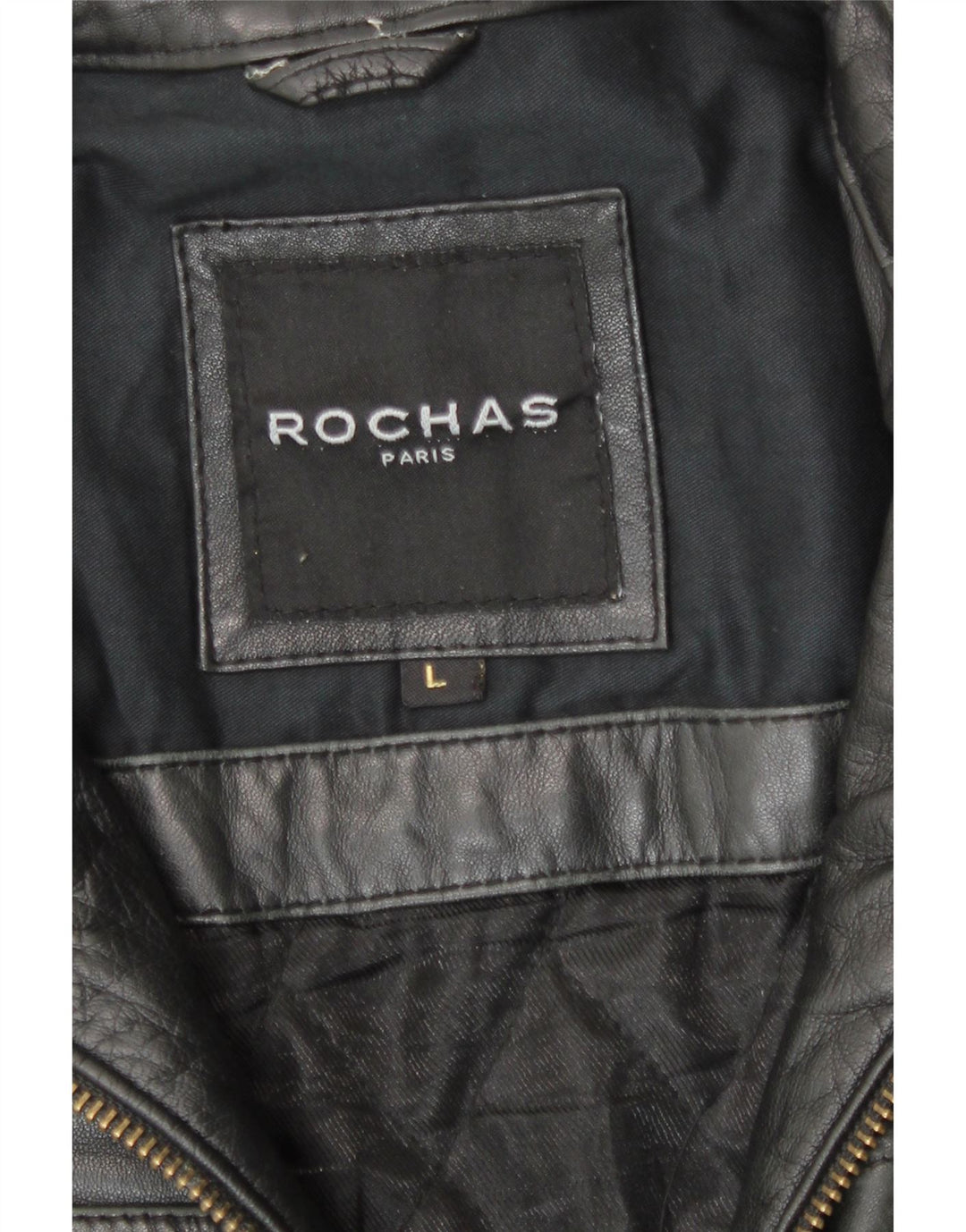 Giacca in pelle da uomo Rochas UK 40 grande in pelle nera