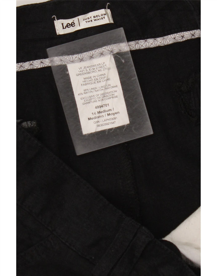 LEE Bermuda Shorts til kvinder US 14 Large W36 Black Linen