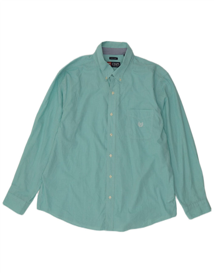Chaps Chemise Homme 2XL Turquoise Pied-de-Poule Coton